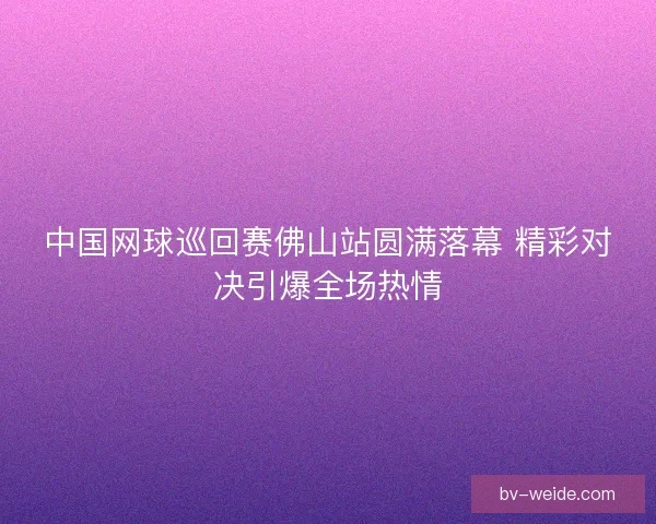 中国网球巡回赛佛山站圆满落幕 精彩对决引爆全场热情